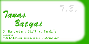 tamas batyai business card